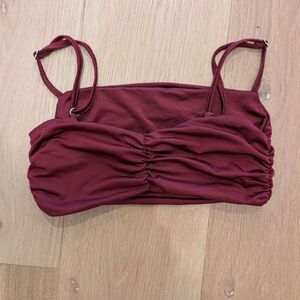 Women's Burgundy Ruched Top